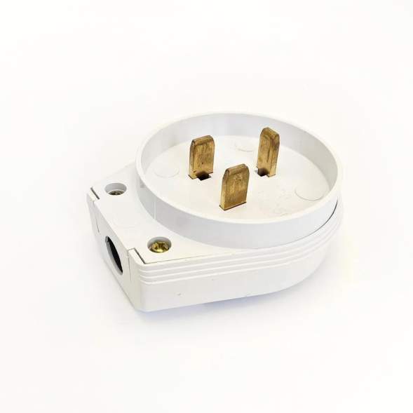 Разъем РШ-ВШ СП 32А 250В 2P+PE кругл. бел. TOKOV ELECTRIC TKL-OVSP-2P+PE-C01