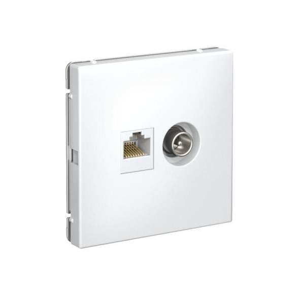 Розетка компьютерная + телевизионная 2-м ArtGallery RJ45 + TV кат.5E лотос SE GAL001389