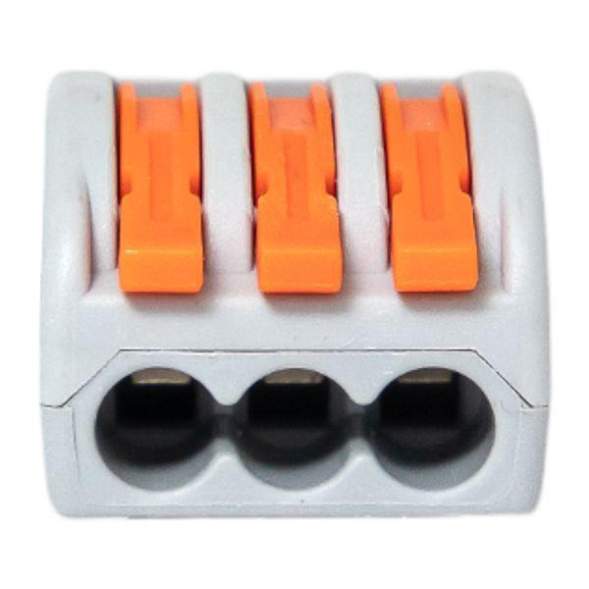 Клемма СМК-413 с рычагом 3 отверстия 0.08-2.5кв.мм (уп.100шт.) PROxima EKF plc-smk-413