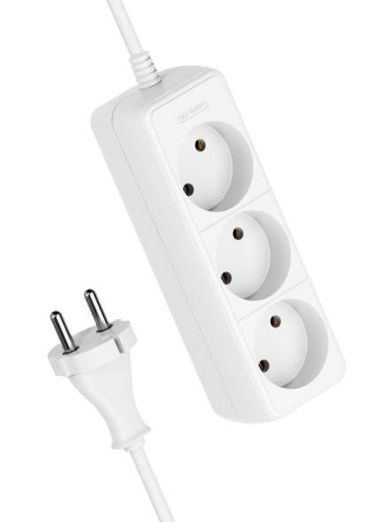 Удлинитель 3х5м без заземл. 16А IP20 ПВС 2х1 Космос YKsm5m-3g(K)