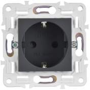 Розетка SKANDY 16А с заземл. защ. штроки SK-R04G графит IEK SK-R14-16-K53