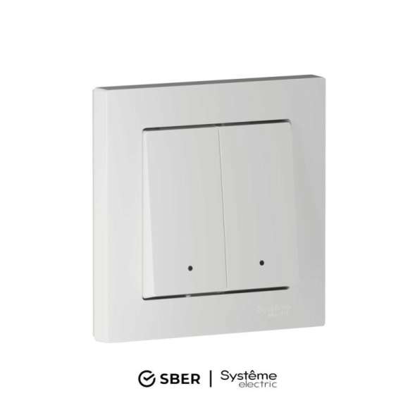 Выключатель 2-кл. AtlasDesign Smart 10А (сх. 5) L+N с подсветкой Zigbee механизм бел. SE ATN000153Z