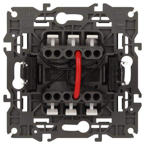 Выключатель 2-кл. СП Elegance 14-1105-05 10А IP20 250В 10AX с подсветкой механизм антрацит Эра Б0034241