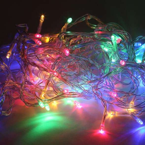 Гирлянда светодиодная "Бахрома" 2мх1м 62LED 24В IP44 мультиколор ( без трансформатора  Б0041911) ЭРА Б0041906