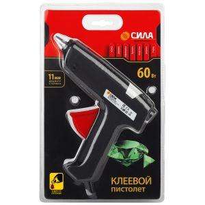 Термопистолет клеевой SGG60-01 60Вт под стержень 11мм (в комл. 11ммх7cм 2шт) (12/288) СИЛА Б0046684