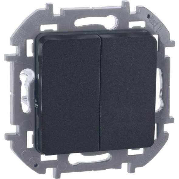 Механизм выключателя 2-кл. Inspiria 10А IP20 250В 10AX антрацит Leg 673623