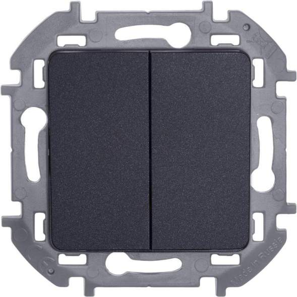 Механизм выключателя 2-кл. Inspiria 10А IP20 250В 10AX антрацит Leg 673623