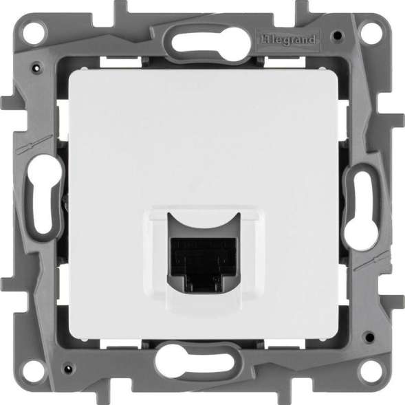 Механизм розетки информ. 1-м СП Etika RJ45 CAT.5E UTP бел. Leg 672241