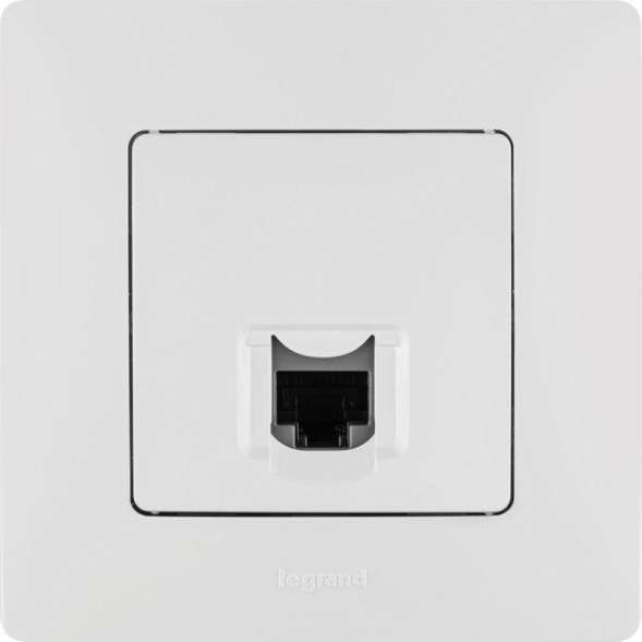 Механизм розетки информ. 1-м СП Etika RJ45 CAT.5E UTP бел. Leg 672241