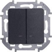 Механизм выключателя 2-кл. Inspiria 10А IP20 250В 10AX с подсветкой / индикацией антрацит Leg 673633