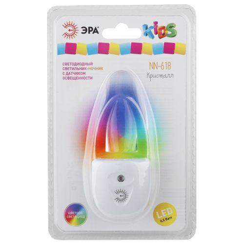 Светильник NN-618-LS-W ночник &quot;Кристалл&quot; от сети с сенсором бел. ЭРА Б0019102