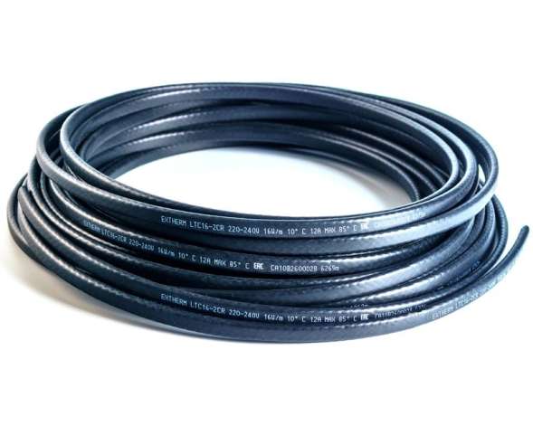 Кабель нагрев. саморег. 16Вт/м с экраном 220В (термопласт) EXTHERM LTC16-2CR