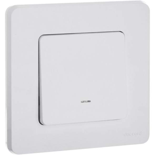 Механизм переключателя 1-кл. Inspiria 10А IP20 250В 10AX с подсветкой / индикацией бел. Leg 673660