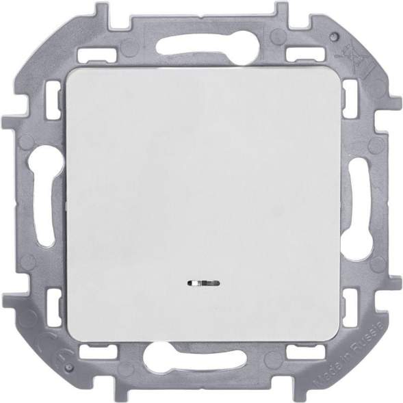 Механизм переключателя 1-кл. Inspiria 10А IP20 250В 10AX с подсветкой / индикацией бел. Leg 673660