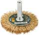 Корщетка-колесо со штифтом стальная латунированная волнистая проволока 50мм FIT 38505