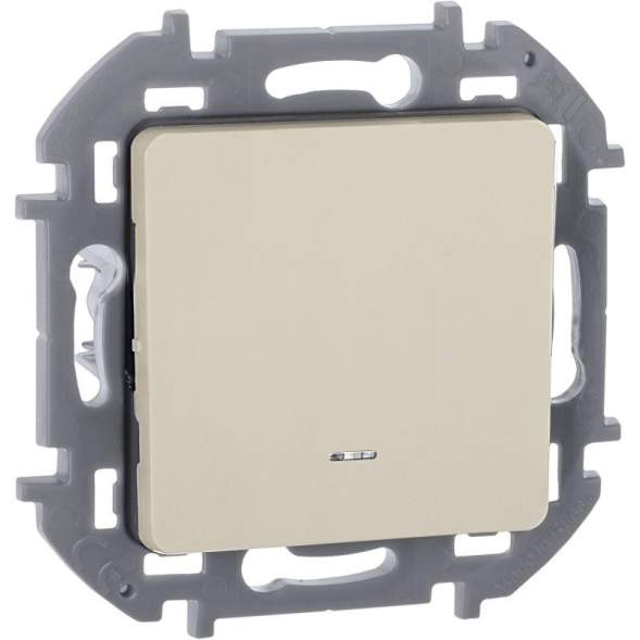 Механизм переключателя 1-кл. Inspiria 10А IP20 250В 10AX с подсветкой / индикацией сл. кость Leg 673661