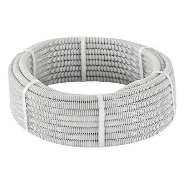 Труба гофрированная ПВХ d20мм с протяжкой сер. (уп.10м) TOKOV ELECTRIC TKE-TG/P-20-C06/10