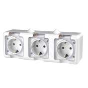 Розетка 3-м ОП Dita 16А IP54 250В с заземл. с прозрачн. крышкой бел.TOKOV LIGHT TKL-DT-R3Z-C01T-IP54