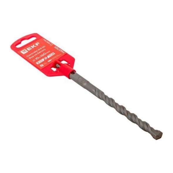 Бур по бетону SDS-plus 10х160мм 2 резца 4S спираль Master EKF db-10-160-2x4