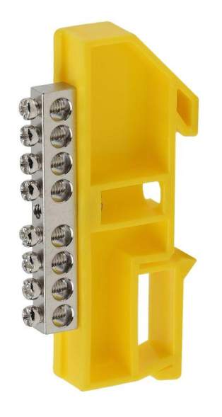 Шина PE &quot;земля&quot; на на DIN-изол. ШНИ-6х9-8 никелированная Д желт. NO-222-91-1 ЭРА Б0044140