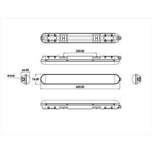 Светильник светодиодный SPP-201-0-65K-01 18Вт 6500К IP65 1710лм 600мм линейный матов. Эра Б0047173