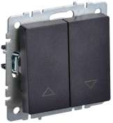 Выключатель жалюзи СП BRITE ВС10-1-5-БрЧ 10А механизм черн. IEK BR-V15-0-10-K02