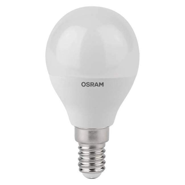 Лампа светодиодная LED Antibacterial P 7.5Вт шар матовая 4000К нейтр. бел. E14 806лм 220-240В угол пучка 180град. бактерицидн. покрыт. (замена 75Вт) OSRAM 4058075561670