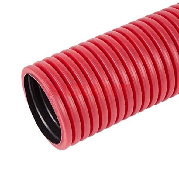 Труба двухстенная ПНД/ПВД 63/52 мм красная