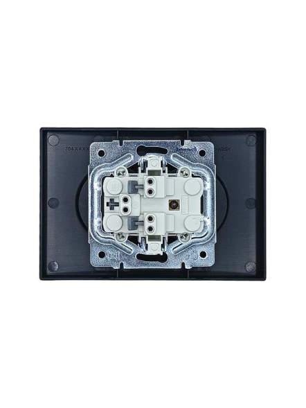 Розетка 2-мест. с/з СП ZIMA IP20 16А ПБТ безвинт. зажим черн. бархат LEZARD 704-4200-127BQC