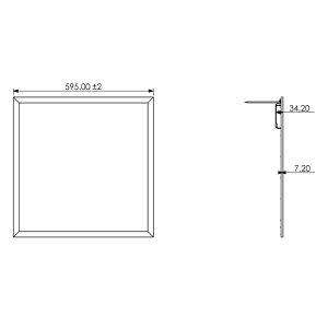 Светильник SPL-510-S-65K-040 IP40 595х595х8 40Вт 3420лм 6500К без драйвера панель сер. Эра Б0048924