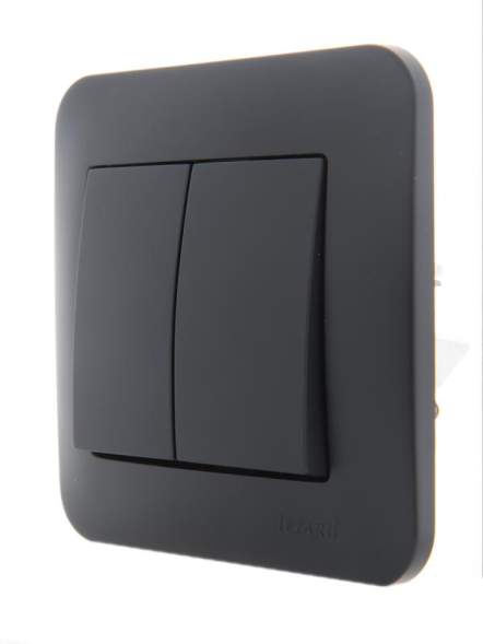 Механизм выключателя 2-кл. 1п СП Karina 10А IP20 черн. бархат LEZARD 707-4288-101