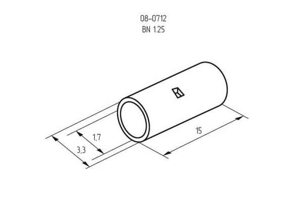 Гильза соединительная (СГ L-15мм) 0.5-1.5кв.мм (BN1.25) REXANT 08-0712