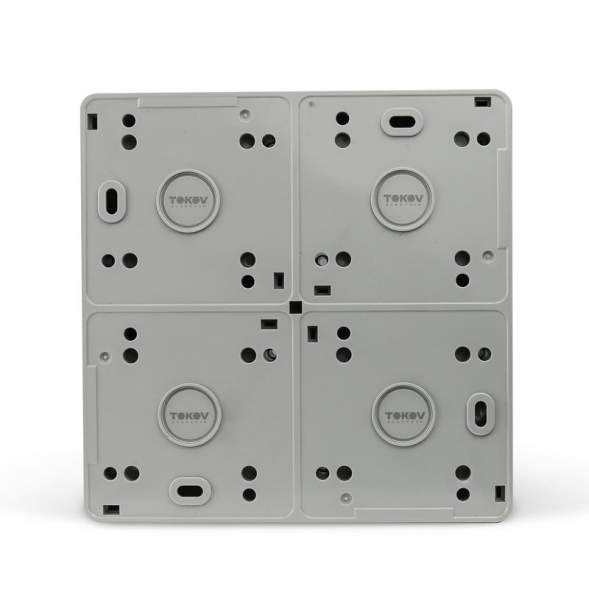 Розетка 4-м ОП Nix 16А IP54 250В с заземл. с крышкой сер. TOKOV ELECTRIC TKE-NX-R4Z-C06-IP54