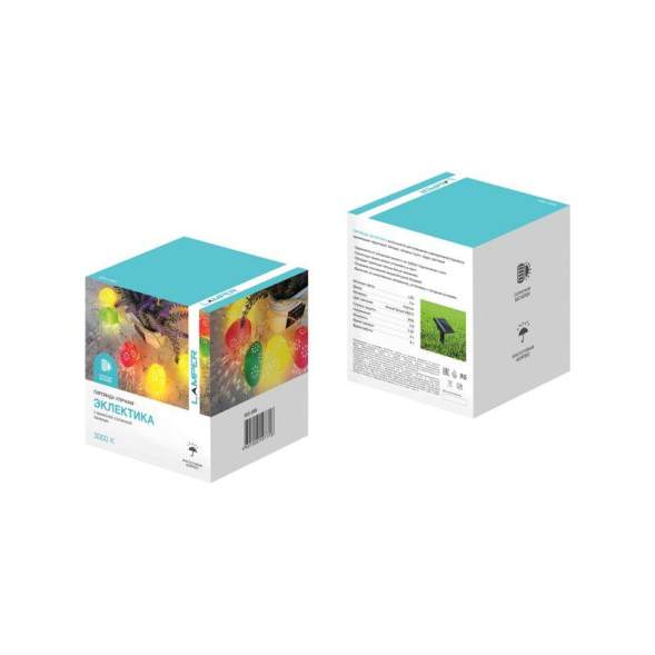 Светильник светодиодный Каскад Эклектика 4м садовый с выносной солнечн. панелью 2м и аккумулятором тепл. бел. Lamper 602-268