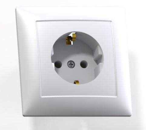 Розетка 1-м СП Селена РС16-370 16А IP20 с заземл. бел. Кунцево 8111
