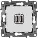 Механизм розетки USB 1-м СП Etika 2мод. 240В/5В 2400мА бел. Leg 672294