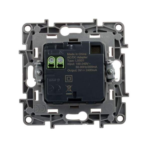 Механизм розетки USB 1-м СП Etika 2мод. 240В/5В 2400мА бел. Leg 672294