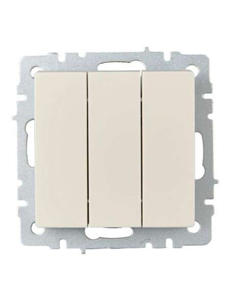 Выключатель 3-кл. СП BRITE ВС10-3-0-БрКр 10А беж. IEK BR-V30-0-10-K10