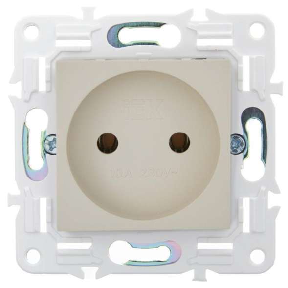 Розетка SKANDY 10А без заземл. без защ. шторок SK-R02B беж. IEK SK-R10-10-K10