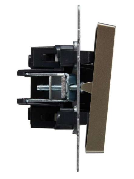 Выключатель 2-кл. СП BRITE ВС10-2-1-БрШ 10А с инд. шампань IEK BR-V20-1-10-K37