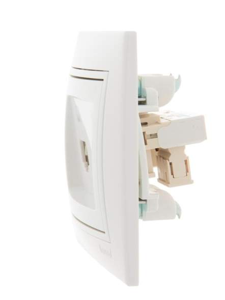 Розетка компьютерная + телеф. СП Мира RJ11 + RJ45 бел./бел. LEZARD 701-0202-143