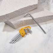 Набор ключей имбусовых Tamper-Torx 9шт ТТ10-ТТ50 закаленные удлиненные никель Kranz KR-12-5221