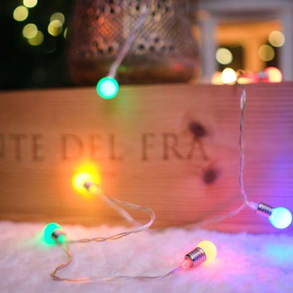 Гирлянда светодиодная "Мини-лампочки" 1.5м 10LED мультиколор провод прозр. 2хAA (батарейки не в комплекте) Neon-Night 303-074