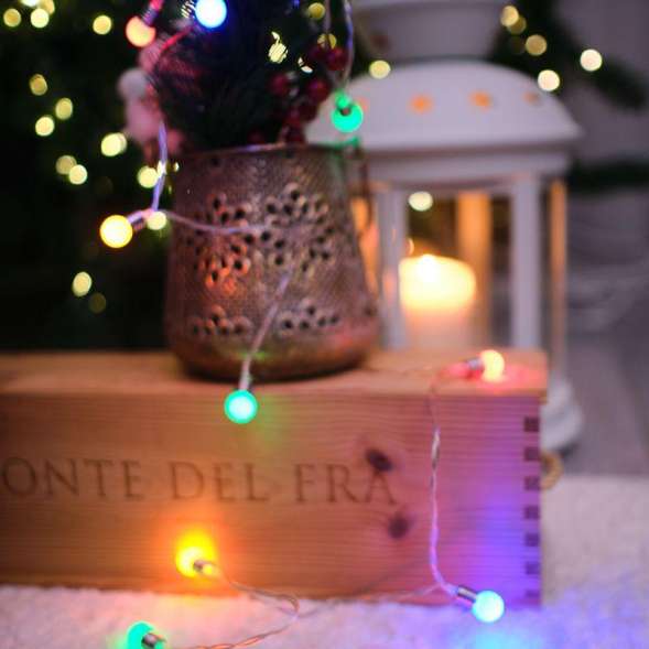 Гирлянда светодиодная "Мини-лампочки" 1.5м 10LED мультиколор провод прозр. 2хAA (батарейки не в комплекте) Neon-Night 303-074