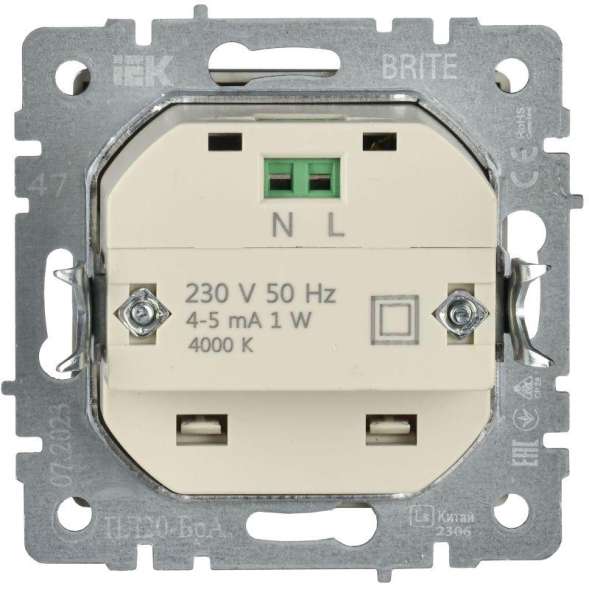 Подсветка светодиодная BRITE встраив. ПЛ20-БрА алюм. IEK BR-FL20-K47