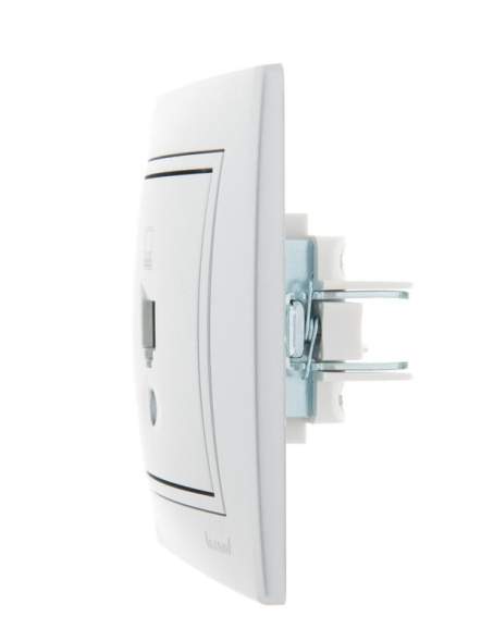 Розетка компьютерная 1-м СП Мира RJ45 метал. сер. LEZARD 701-1010-139