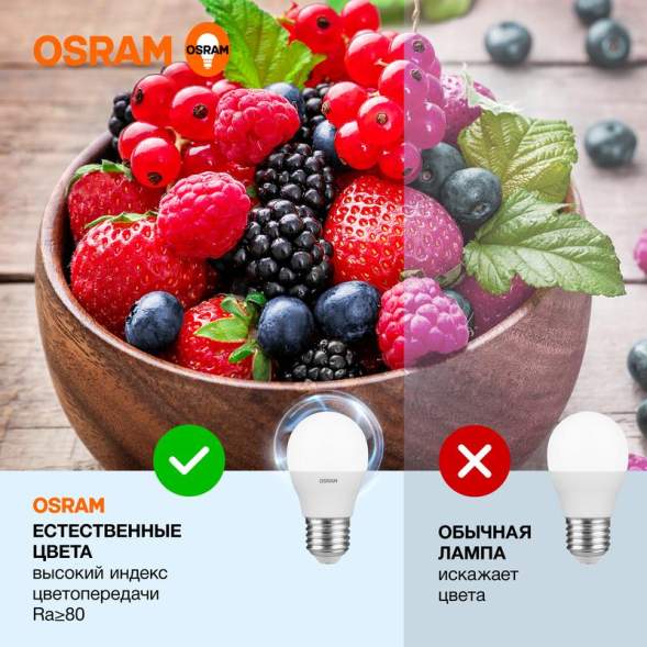 Лампа светодиодная LED Value LVCLP75 10SW/865 шар матовая E27 230В 10х1 RU OSRAM 4058075579958
