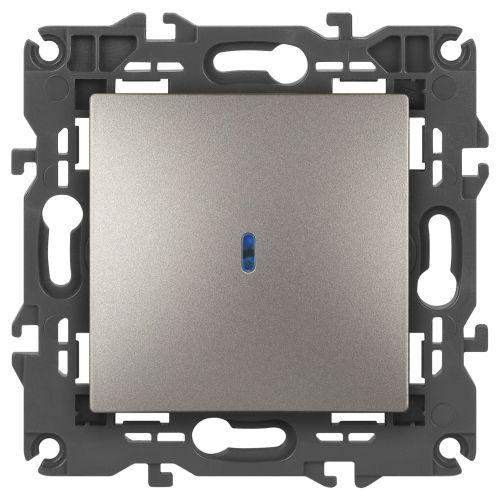Выключатель ЭРА Elegance 14-1102-16 с подсветкой 10АХ-250В титан Эра Б0065785