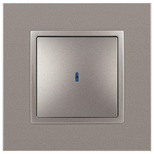 Выключатель ЭРА Elegance 14-1102-16 с подсветкой 10АХ-250В титан Эра Б0065785