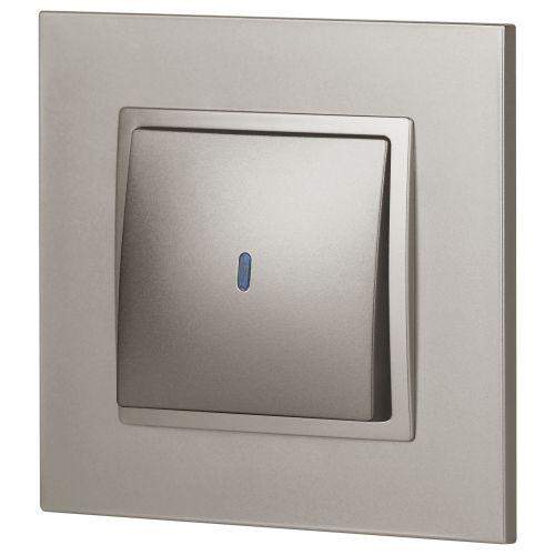 Выключатель ЭРА Elegance 14-1102-16 с подсветкой 10АХ-250В титан Эра Б0065785